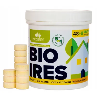 Bioires - tabletki biologiczne 48+8 gratis bakterie do szamba i oczyszczalni 5w1