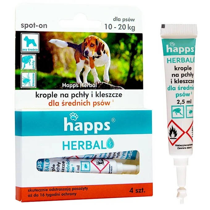 Happs - herbal Krople pchły średnie psy