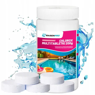 BASENPRO - Chlorox MultiTabletki 5x200g 1kg - mocne tabletki na glony