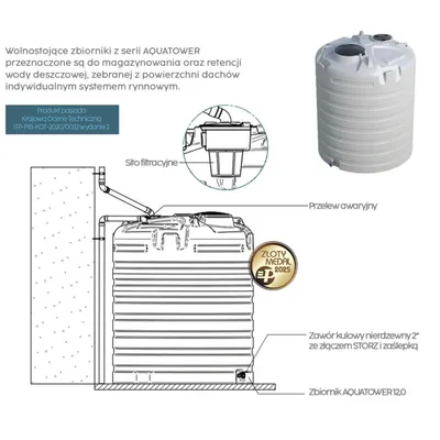 Zbiornik na wodę deszczową deszczówkę Aquatower 22 000l Marseplast (1)